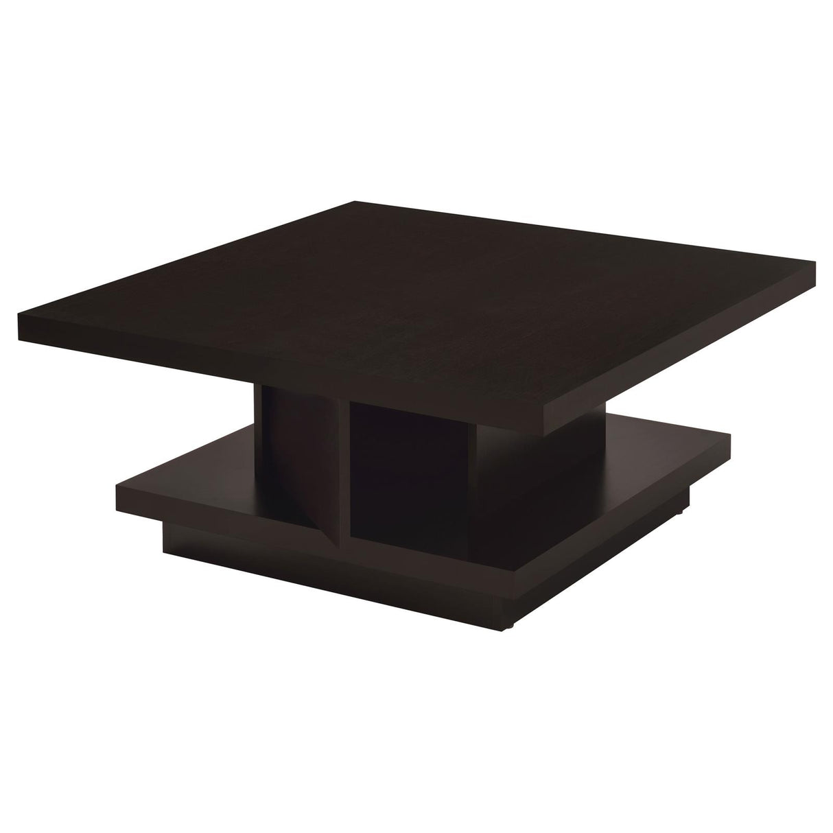 Reston Pedestal Square Coffee Table Cappuccino - 705168 - Luna Furniture