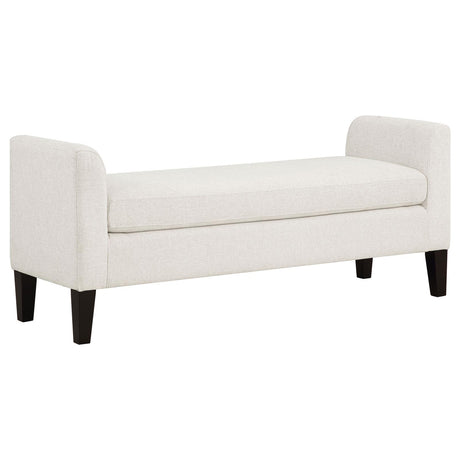 Rex Upholstered Accent Bench with Raised Arms Vanilla - 910260 - Luna Furniture