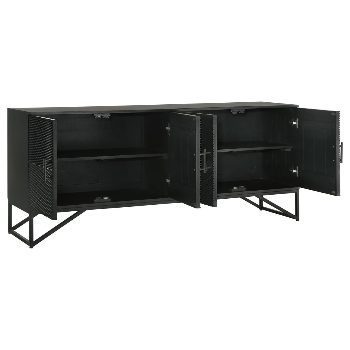 Riddell Black 4-Door Accent Cabinet from Coaster - Luna Furniture