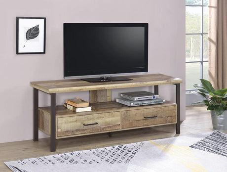 Ruston 59" 2-drawer TV Console Weathered Pine - 721881 - Luna Furniture