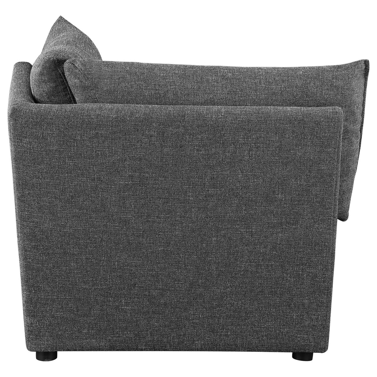Sasha Upholstered Corner Chair Barely Black from Coaster - Luna Furniture