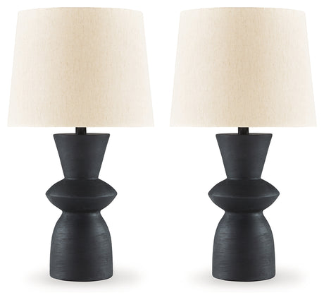 Scarbot Distressed Black Table Lamp (Set of 2) - L243354 - Luna Furniture