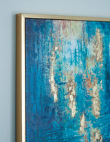 Scarlite Teal/Gold Finish Wall Art - A8000400 - Luna Furniture