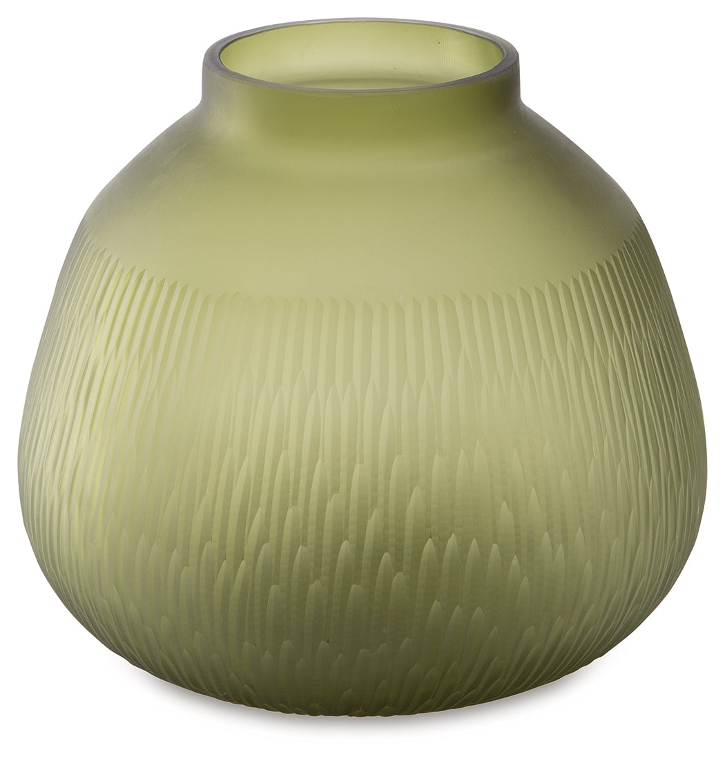 Scottyard Olive Green Vase from Ashley - Luna Furniture