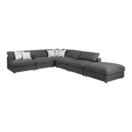 Serene 6-Piece Upholstered Modular Sectional Charcoal - 551324-SET - Luna Furniture