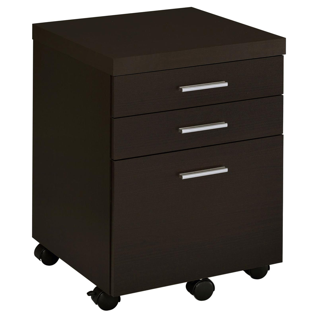 Skylar Cappuccino 3-Drawer Mobile File Cabinet from Coaster - Luna Furniture