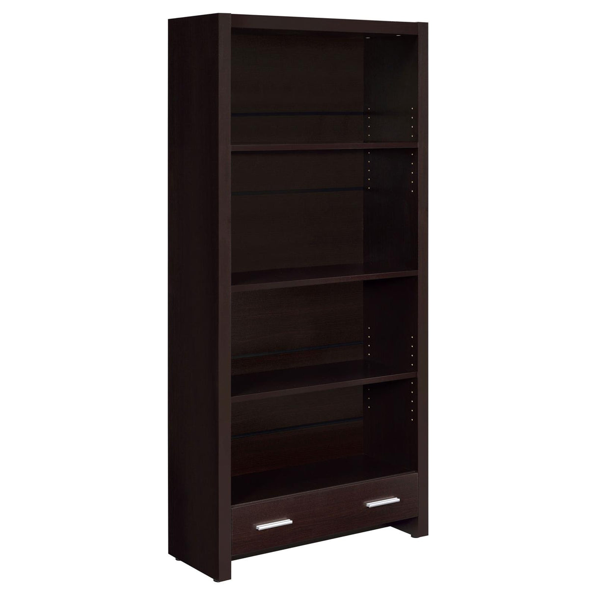 Skylar Cappuccino 5-Shelf Bookcase with Storage Drawer from Coaster - Luna Furniture