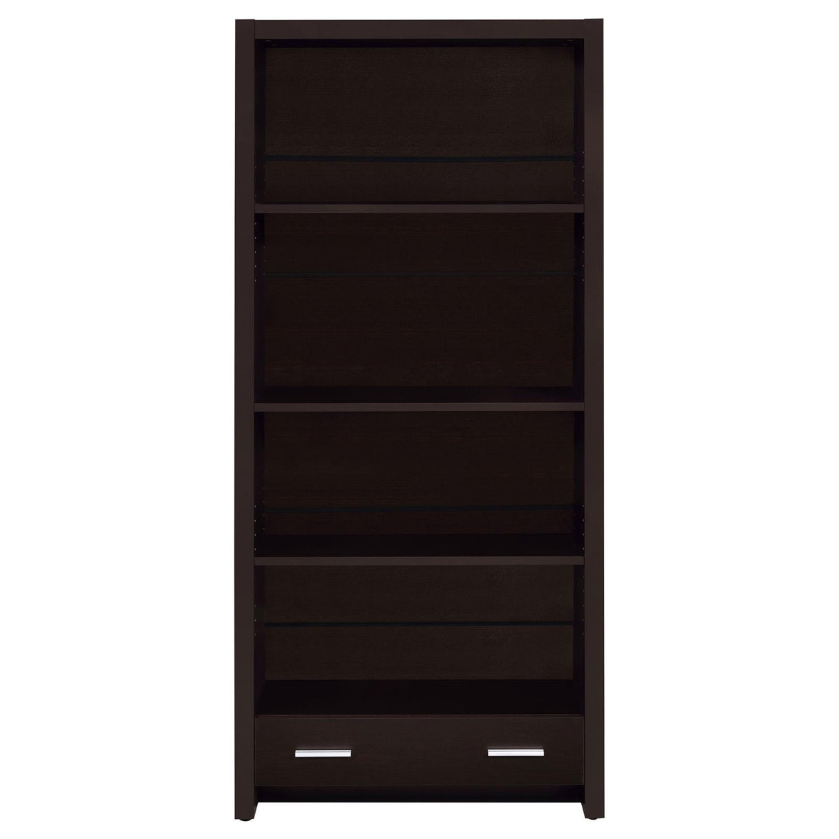 Skylar Cappuccino 5-Shelf Bookcase with Storage Drawer from Coaster - Luna Furniture