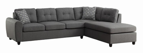 Stonenesse Tufted Sectional Grey - 500413 - Luna Furniture