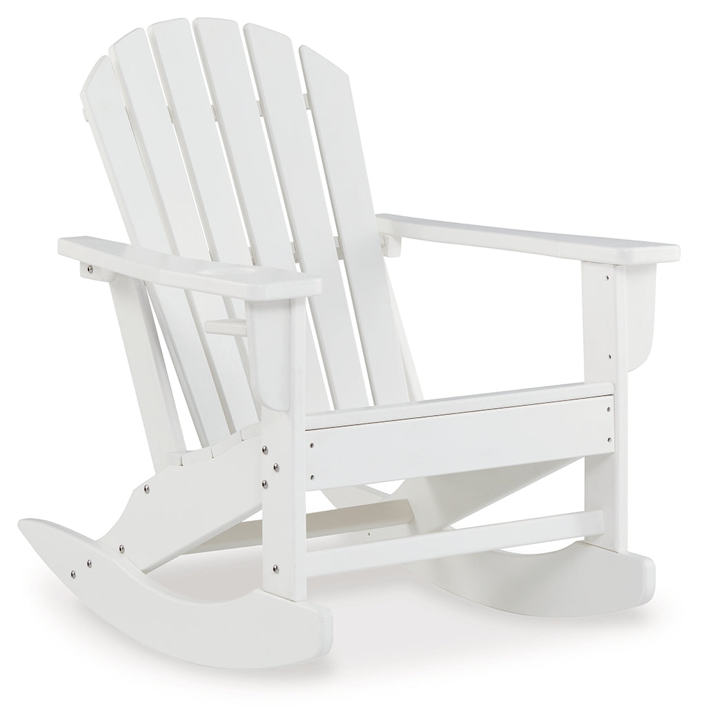 Sundown Treasure White Outdoor Rocking Chair from Ashley - Luna Furniture