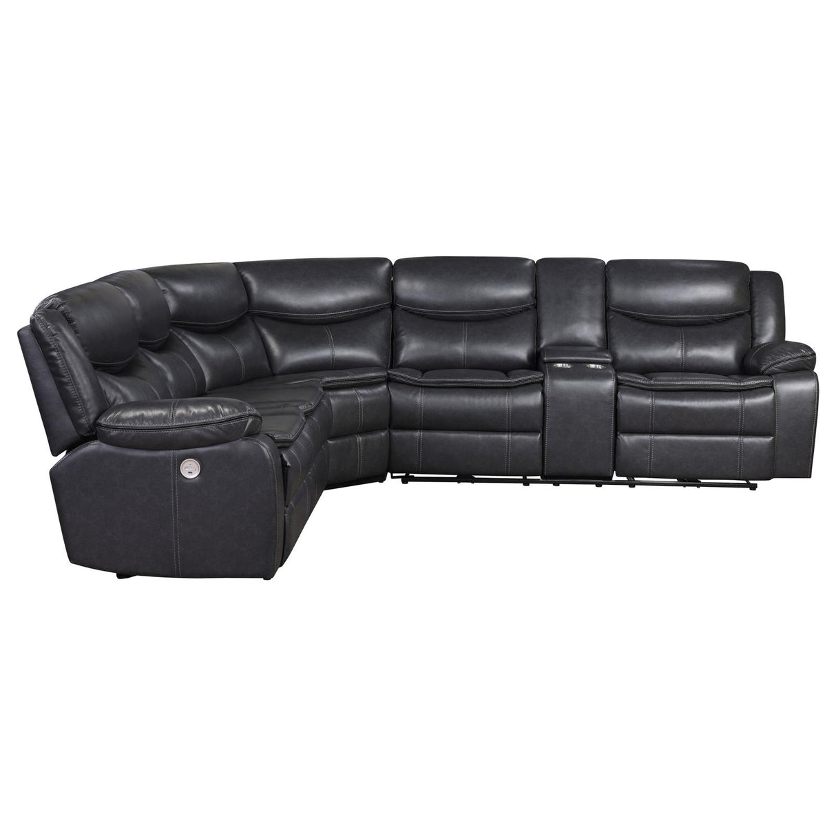 Sycamore Dark Gray Power Reclining Sectional from Coaster - Luna Furniture