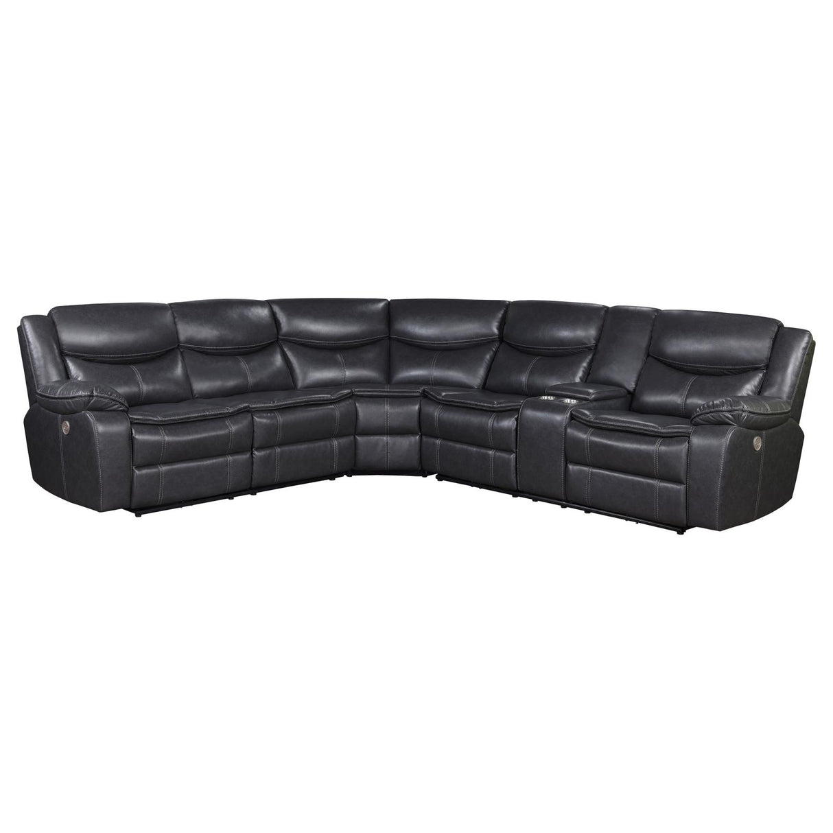 Sycamore Dark Gray Power Reclining Sectional from Coaster - Luna Furniture