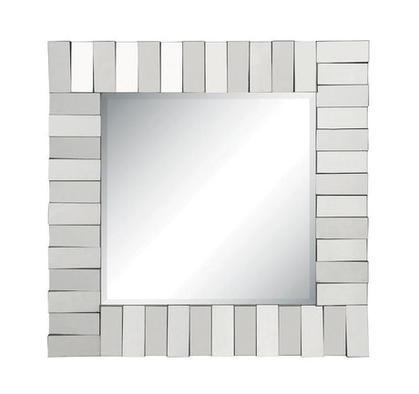 Tanwen Square Wall Mirror with Layered Panel Silver - 901806 - Luna Furniture