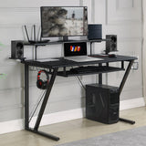 Tech Spec Tech Spec Gaming Desk with Cup Holder Gunmetal - 804436 - Luna Furniture