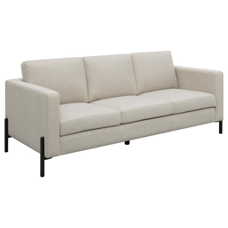 Tilly 2-piece Upholstered Track Arms Sofa Set Oatmeal - 509901-S2 - Luna Furniture