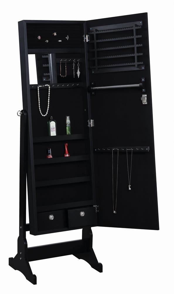 Tutuola Black Jewelry Cheval Mirror from Coaster - Luna Furniture