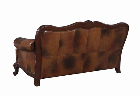 Victoria Rolled Arm Sofa Tri-tone and Brown - 500681 - Luna Furniture