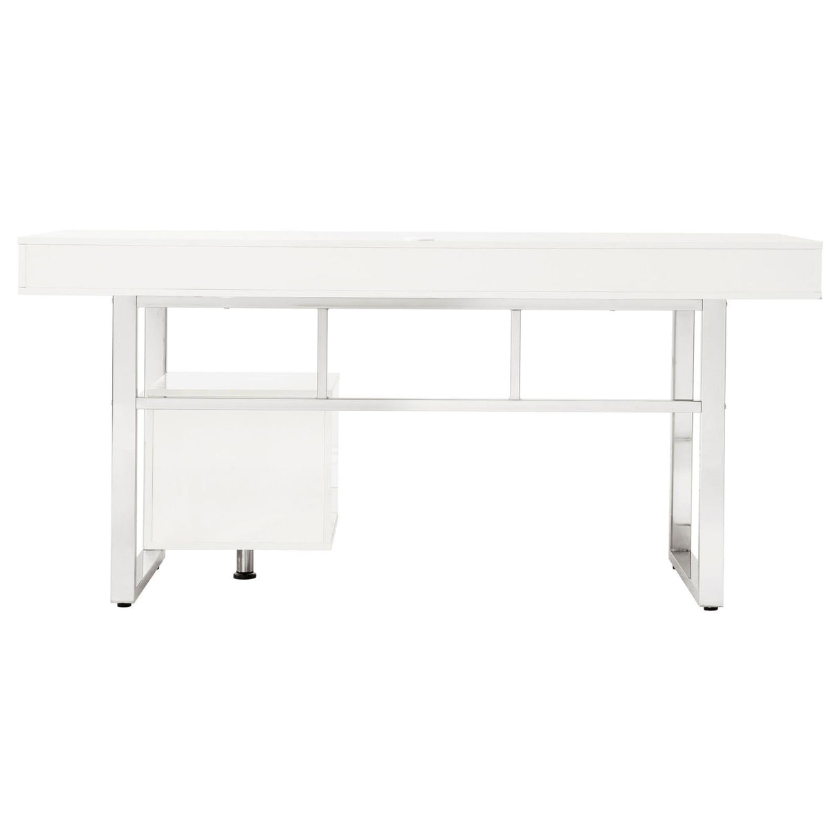 Whitman 4-drawer Writing Desk Glossy White - 800897 - Luna Furniture