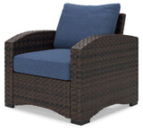 Windglow Blue/Brown Outdoor Lounge Chair with Cushion - P340-820 - Luna Furniture