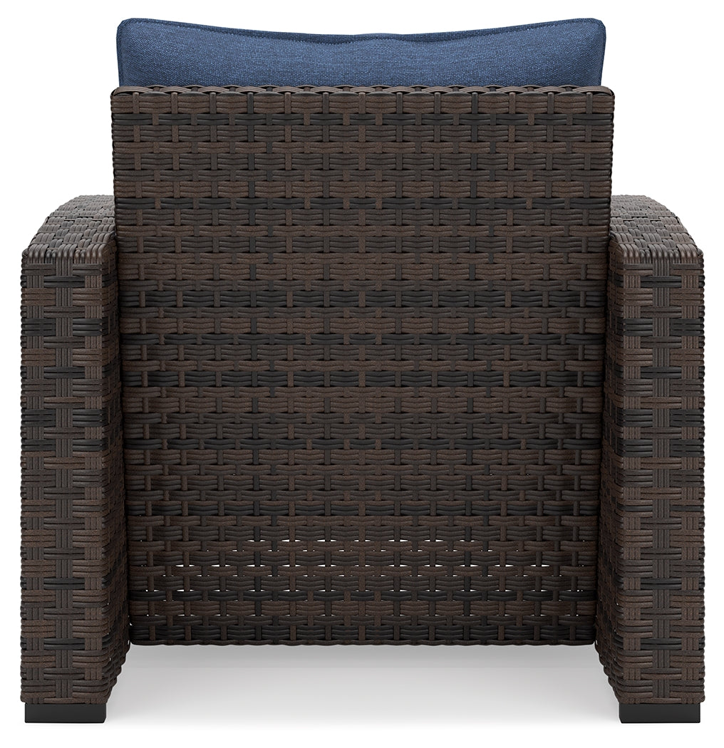 Windglow Blue/Brown Outdoor Lounge Chair with Cushion - P340-820 - Luna Furniture