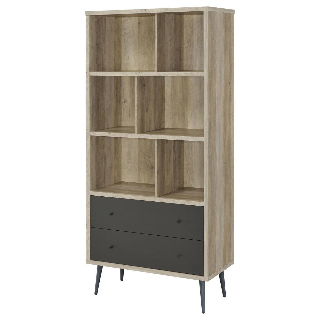 Winifred Antique Pine 3-Shelf Engineered Wood Bookcase with Drawers from Coaster - Luna Furniture