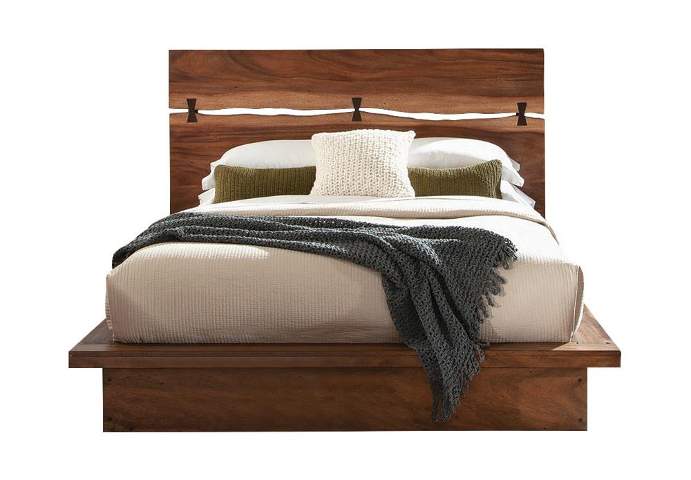 Winslow Smokey Walnut and Coffee Bean California King Bed from Coaster - Luna Furniture