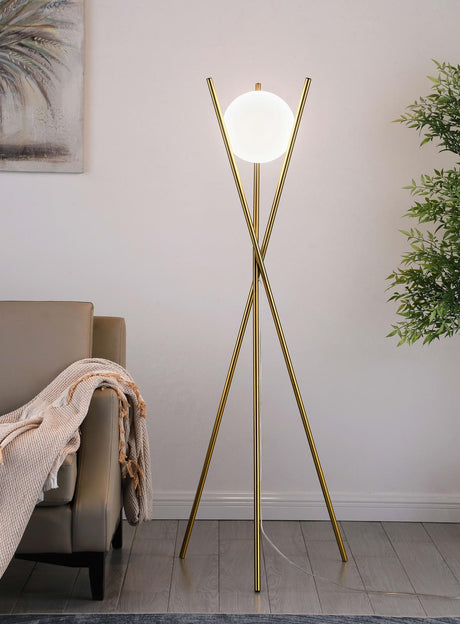 Yamileth Tripod Floor Lamp Gold - 920218 - Luna Furniture