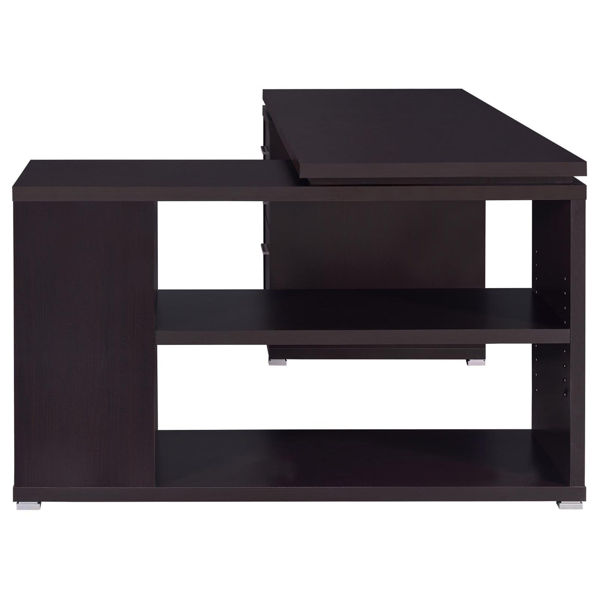 Yvette Cappuccino L-shape Office Desk from Coaster - Luna Furniture