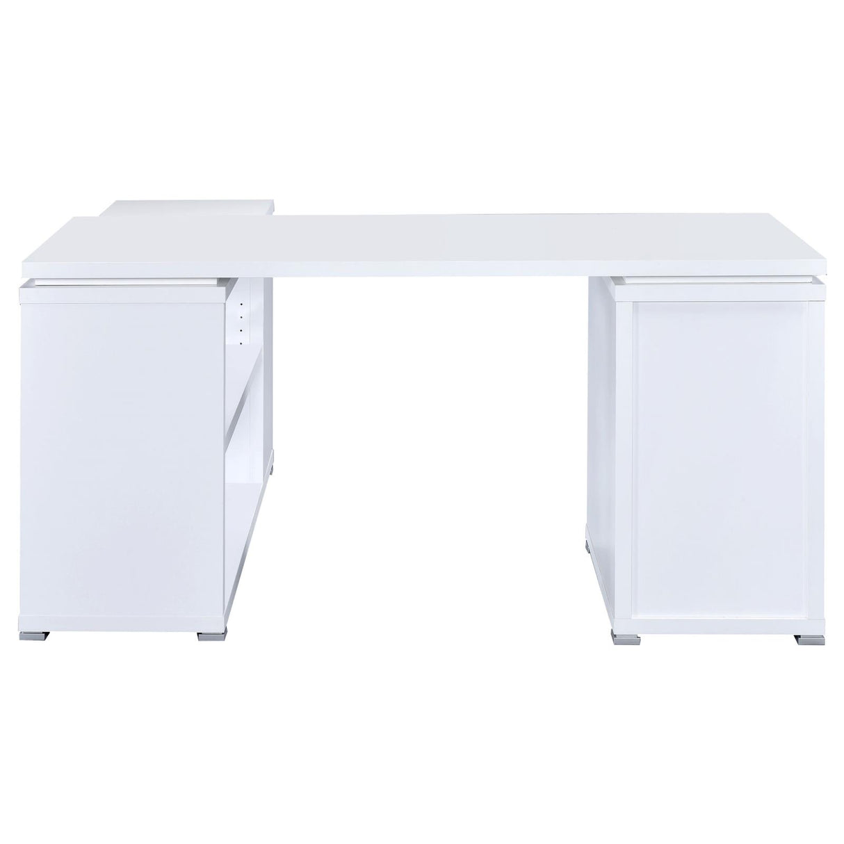 Yvette White L-shape Office Desk from Coaster - Luna Furniture