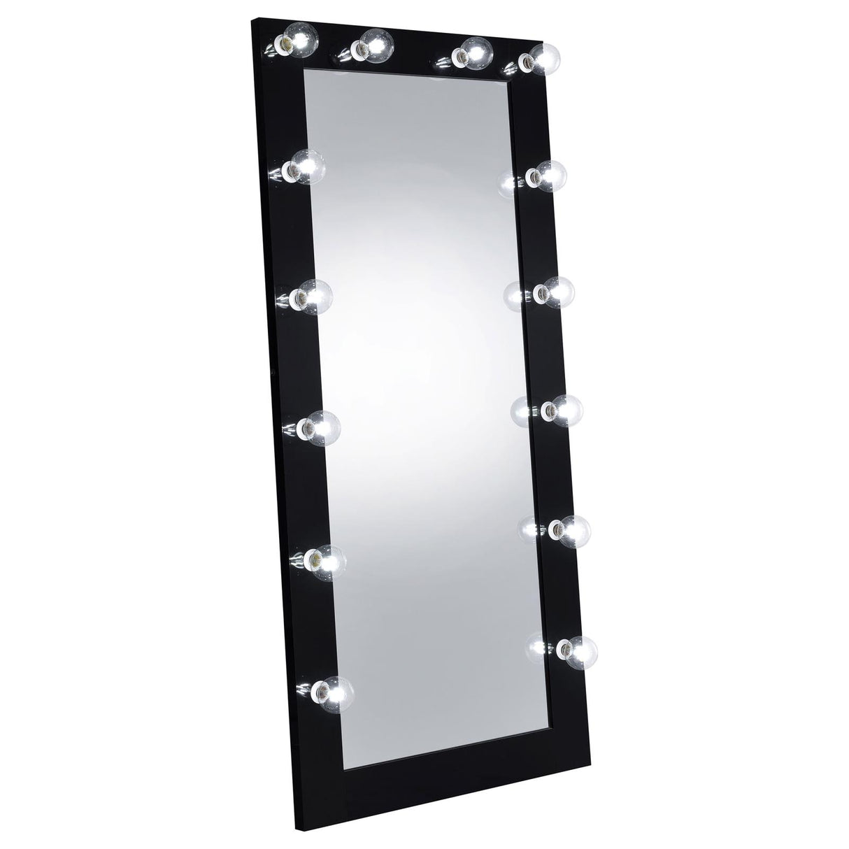Zayan Black High Gloss Full Length Floor Mirror With Lighting from Coaster - Luna Furniture