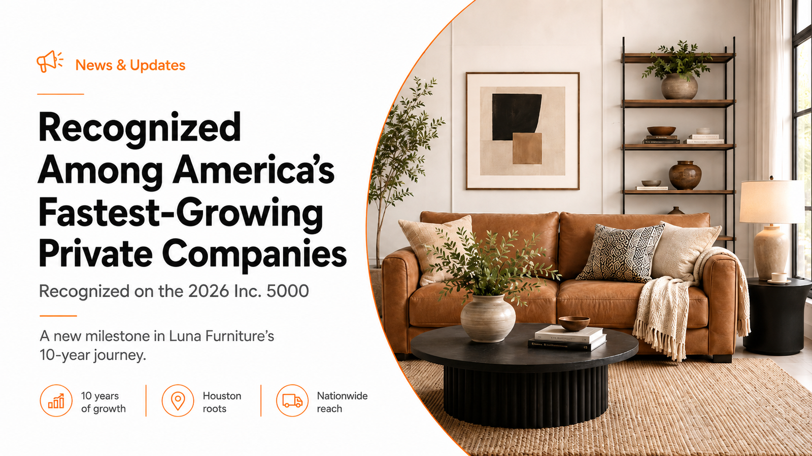 Luna Furniture Named No. 1767 on the 2026 Inc. 5000 List