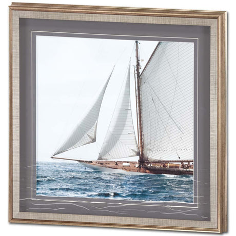 Sailing South by Jorge Llovet a Hand Embelished Textured Framed Photo Art Print Matted under Glass from Mercana - Luna Furniture