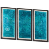Custom Azure World Map (MC) by Vision Studio a Framed Art Print Matted under Glass from Mercana - Luna Furniture