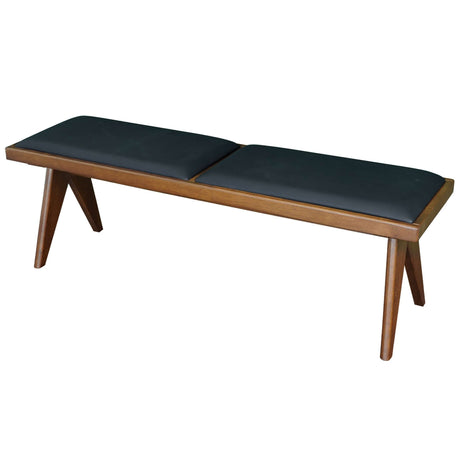 Keira Black Vegan Leather Bench from Ashcroft Furniture - Luna Furniture