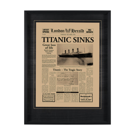 Titanic Sinks by Vintage Collection a Hand Embelished Textured Framed Art Photo Matted under Glass from Mercana - Luna Furniture