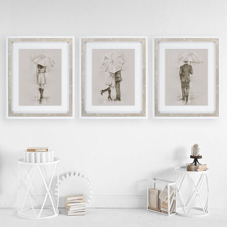 Rainy Day Rendezvous by Mercana Studio Hand Embelished Textured Framed Art Print Matted under Glass from Mercana - Luna Furniture
