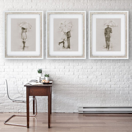 Rainy Day Rendezvous by Mercana Studio Hand Embelished Textured Framed Art Print Matted under Glass from Mercana - Luna Furniture