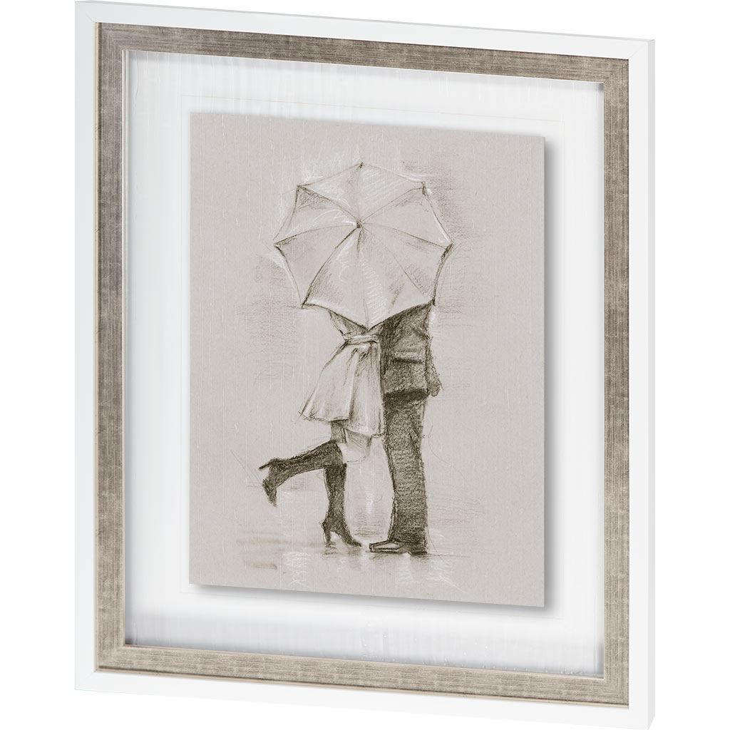 Rainy Day Rendezvous by Mercana Studio Hand Embelished Textured Framed Art Print Matted under Glass from Mercana - Luna Furniture