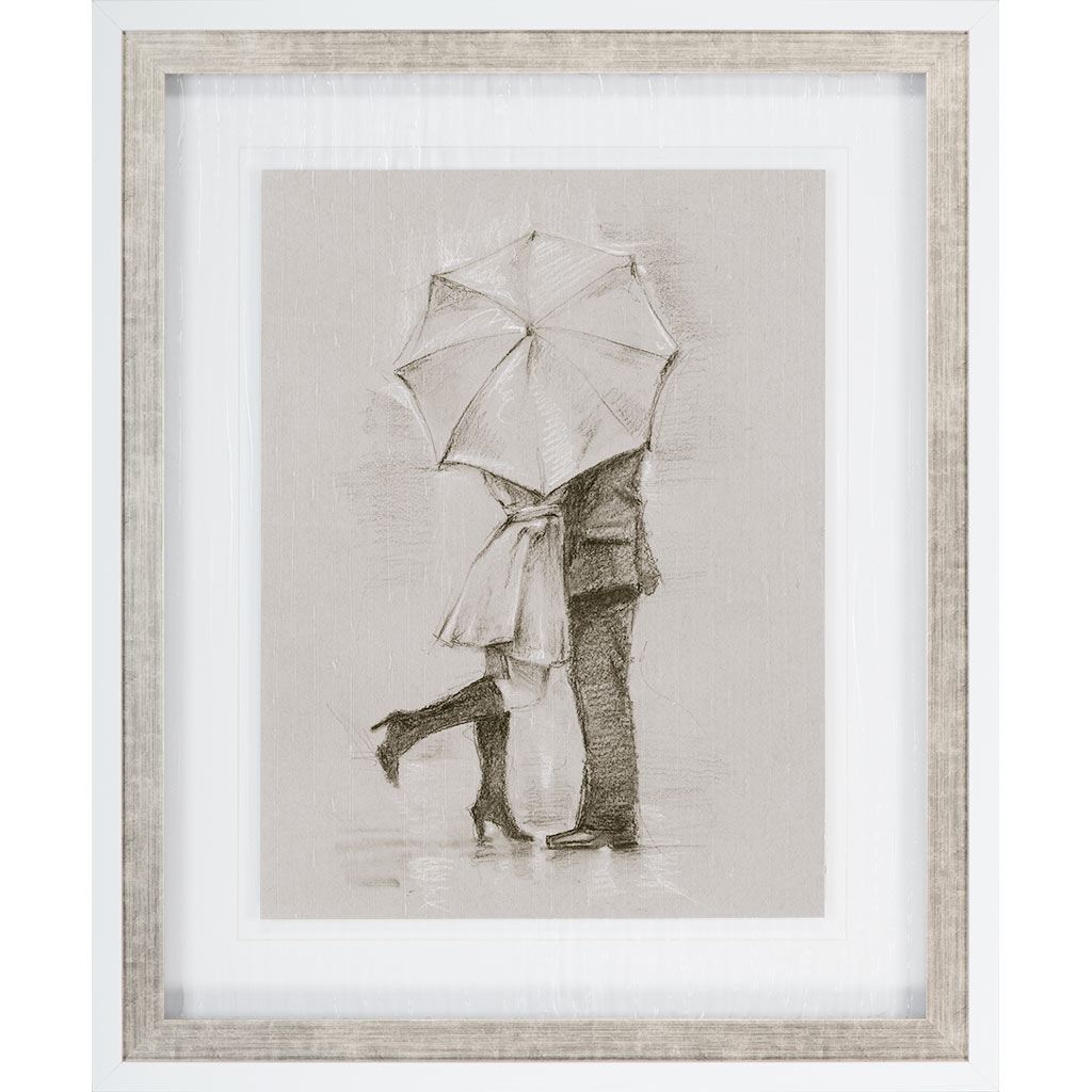 Rainy Day Rendezvous by Mercana Studio Hand Embelished Textured Framed Art Print Matted under Glass from Mercana - Luna Furniture