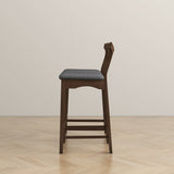 Dorane Solid Wood Frame Gray Fabric Upholstered Bar Stool, Set of 2 from Ashcroft Furniture - Luna Furniture