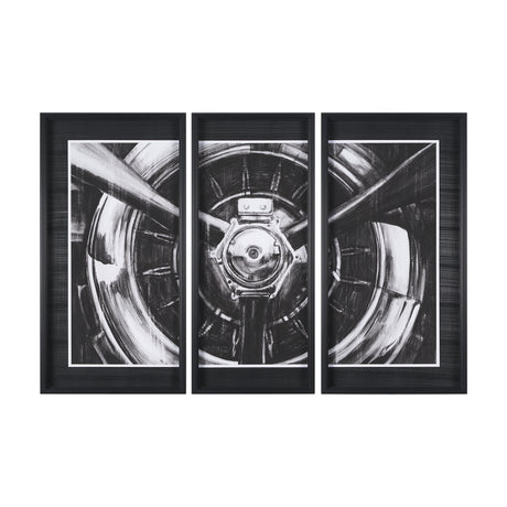 Vintage Propeller I by Ethan Harper a Hand Embelished Textured Framed Art Print Matted under Glass from Mercana - Luna Furniture