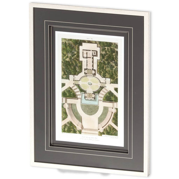 Plan De La Villa Pia by Mercana Studio a Framed Art Print Matted under Glass