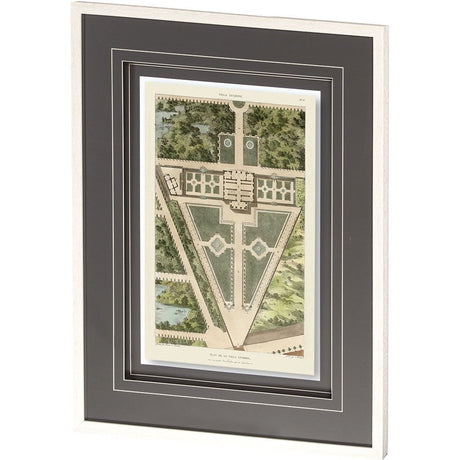 Plan De La Villa Negroni by Mercana Studio a Framed Art Print Matted under Glass from Mercana - Luna Furniture