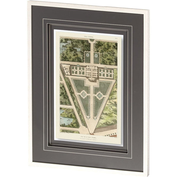 Plan De La Villa Negroni by Mercana Studio a Framed Art Print Matted under Glass