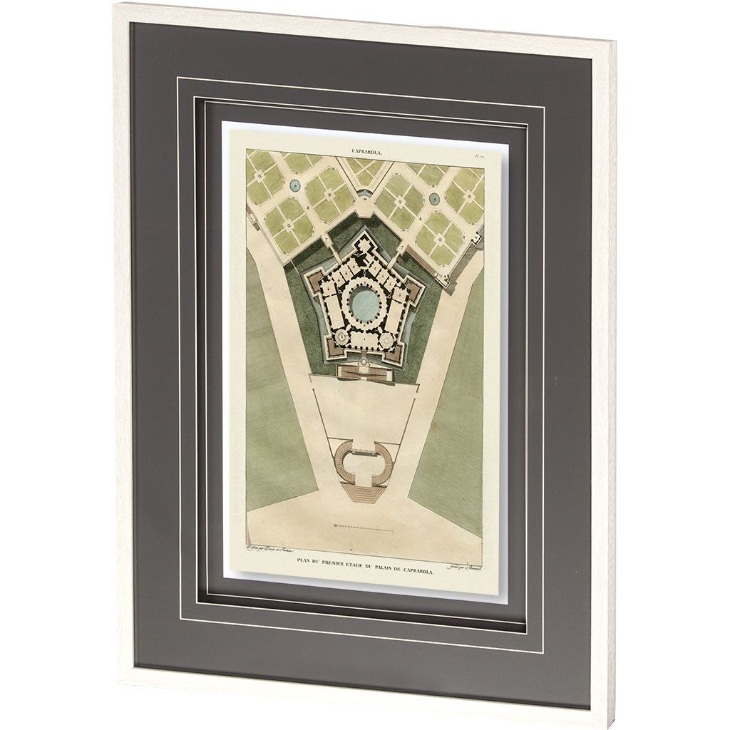 Plan Du Palais De Caprarola by Mercana Studio a Framed Art Print Matted under Glass from Mercana - Luna Furniture