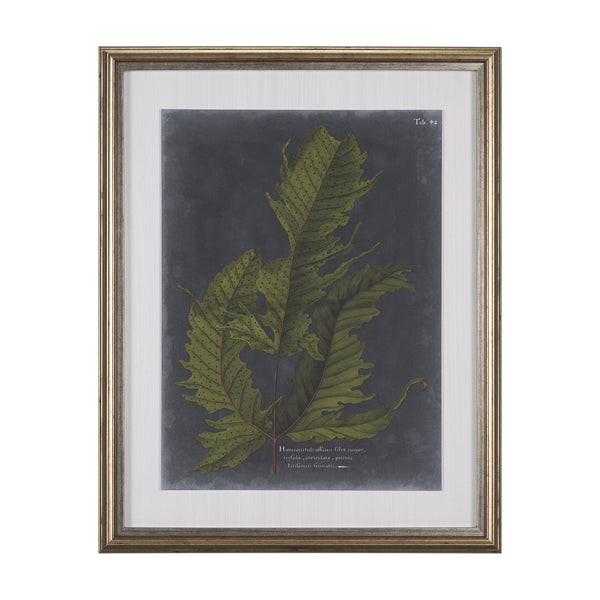Foliage Dramatique I by Vision Studio Hand Embellished Textured Framed Art Print Matted under Glass