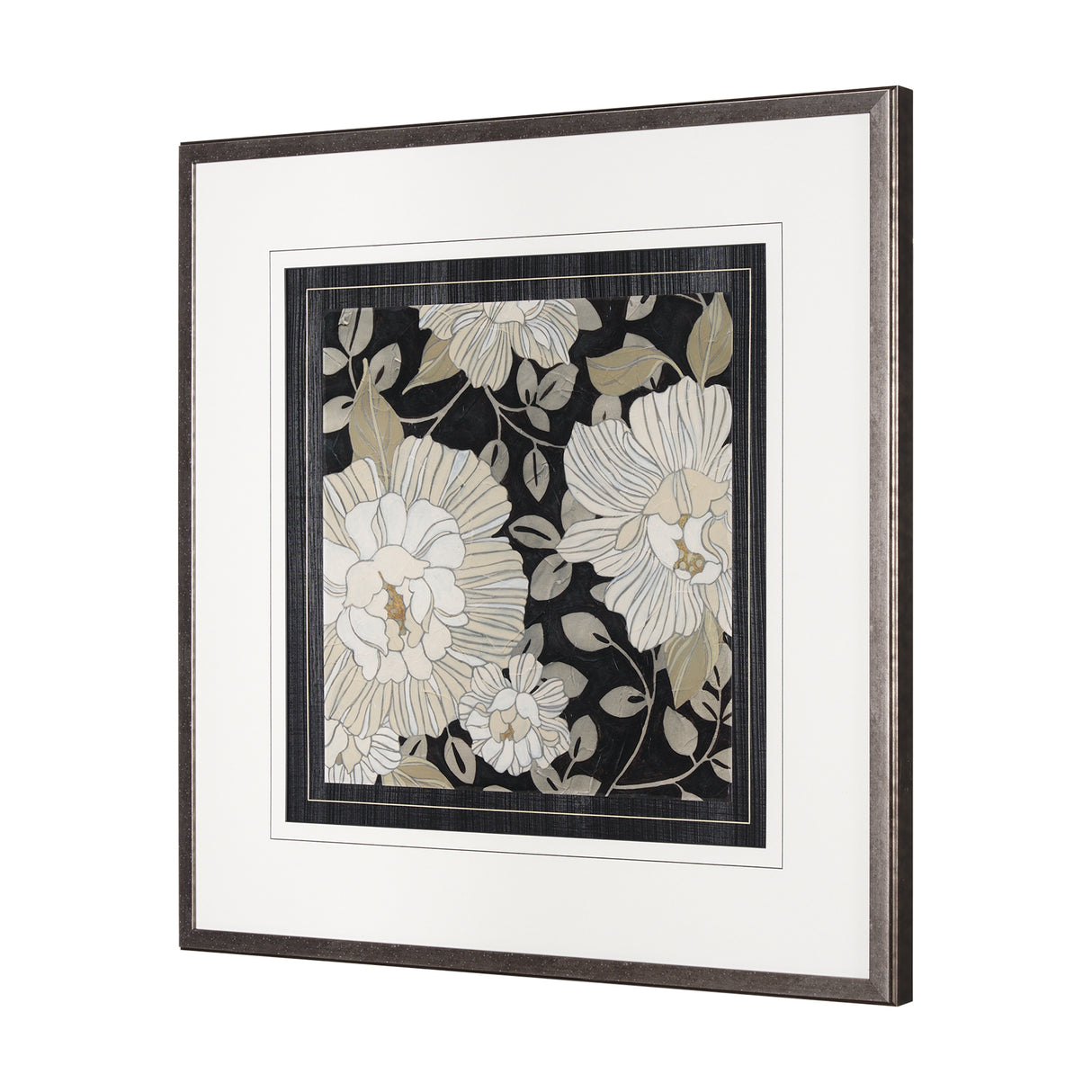 Garden Noir I by June Erica Vess a Hand Embellished Textured Framed Art Print Matted under Glass from Mercana - Luna Furniture