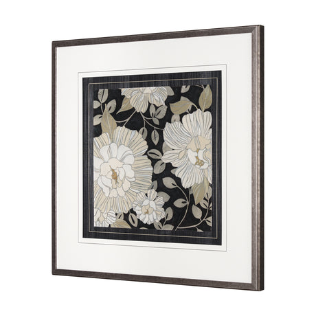 Garden Noir I by June Erica Vess a Hand Embellished Textured Framed Art Print Matted under Glass from Mercana - Luna Furniture