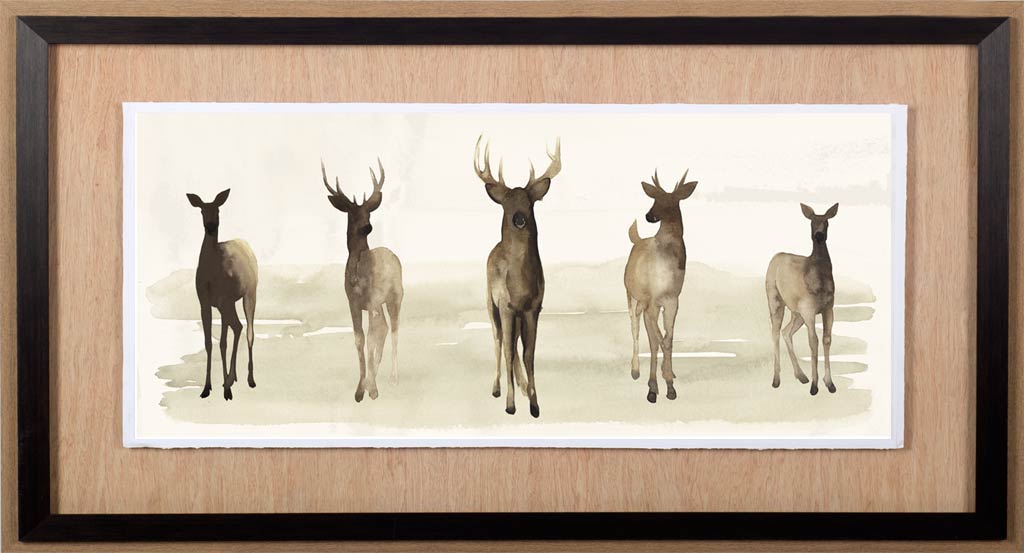 Deer Line I by Grace Popp a Framed Art Print Matted under Glass from Mercana - Luna Furniture