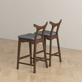 Dorane Solid Wood Frame Gray Fabric Upholstered Bar Stool, Set of 2 from Ashcroft Furniture - Luna Furniture